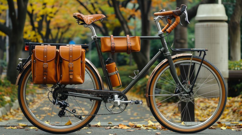 ancien velo équipé de sacoches de transport pour le bikepacking