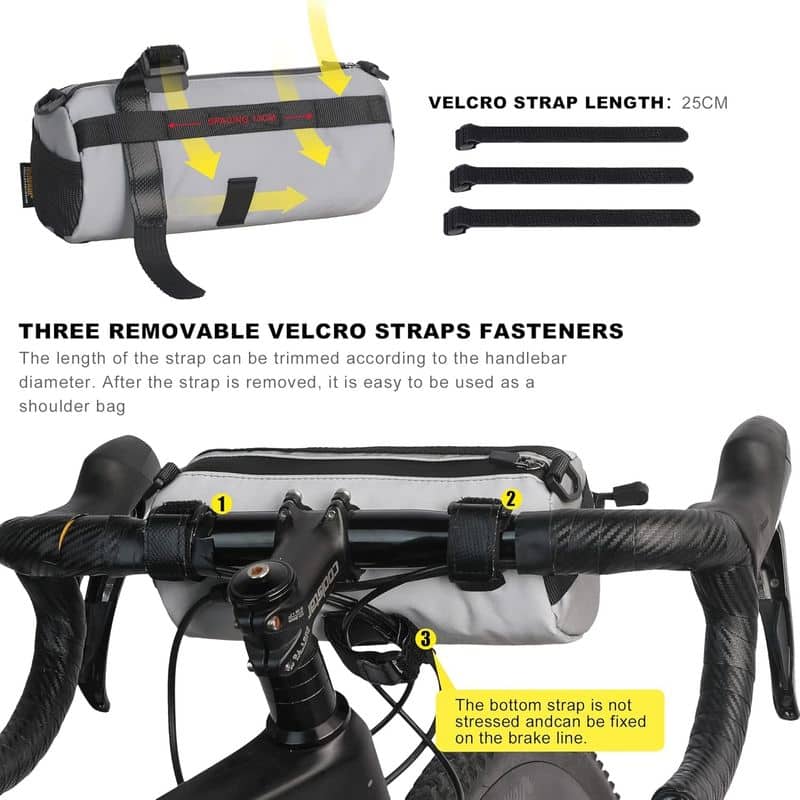 la sacoche saccroche au guidon avec un systeme de scratch