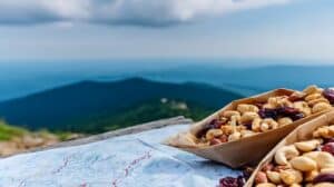 Petite pause pour manger pendant le voyage a velo