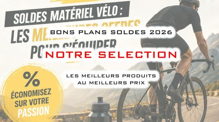illustration promotionnelle avec un cycliste sur son vélo et du texte