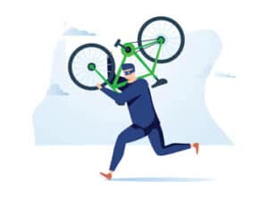 infographie d'un voleur de velo en action