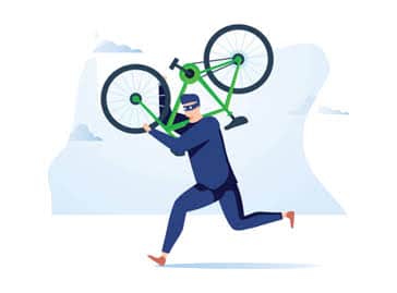 infographie d'un voleur de velo en action