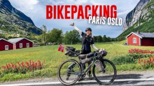 photo d'une cycliste en norvege